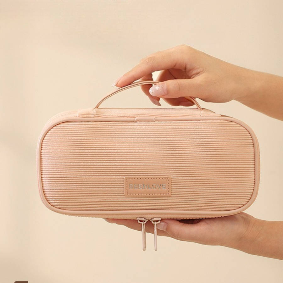 Luxury Large Capacity Cosmetic Organizer Bag Multiple Compartments Durable Fabri