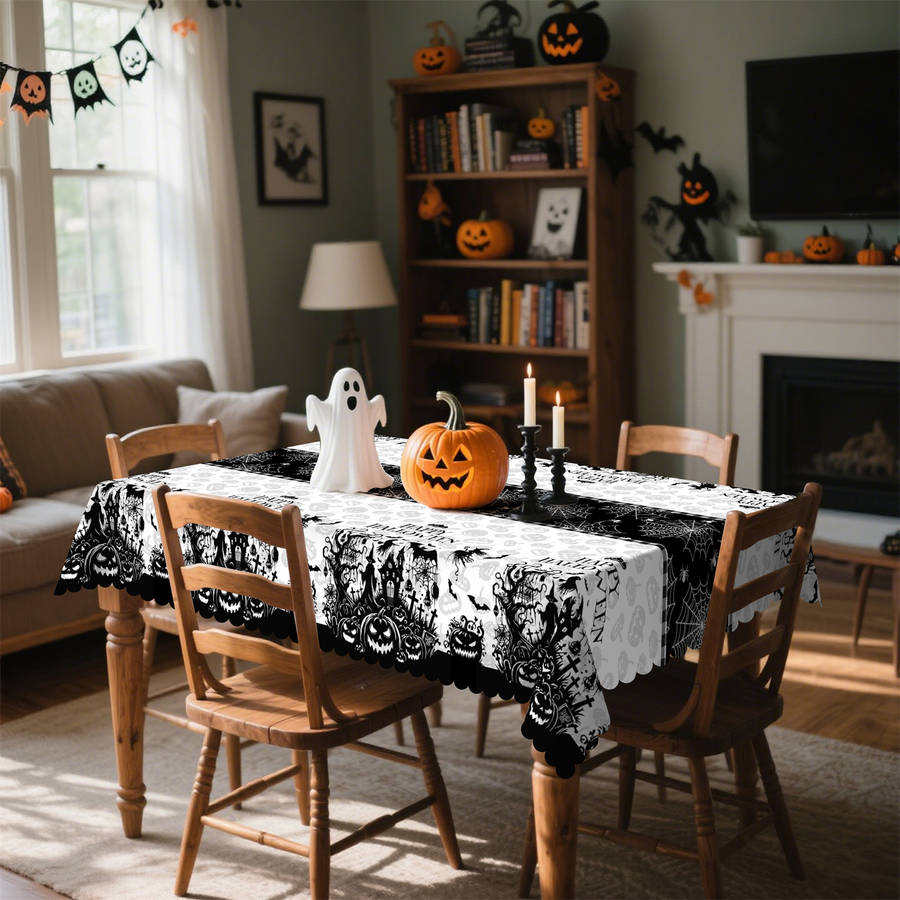 Halloween tablecloth decoration size Rectangle 60x86inch or 152x220cm