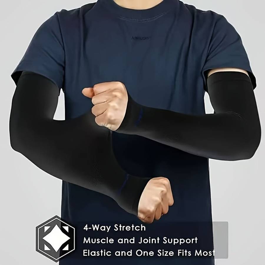Sunscreen Sleeves Color 2Pcs Black Size One Size
