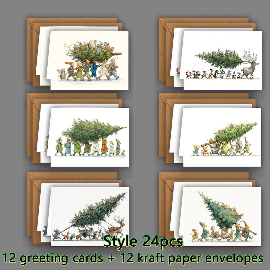 Greeting Cards Style Kraft Paper Envelope  Add  Greetin Quantity 48Pcs