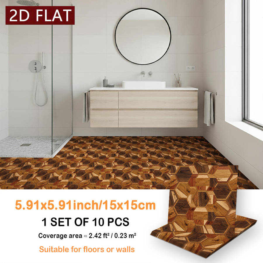 Self Adhesive Floor Stickers 7.87X7.87Inch 20X20Cm 10Pcs