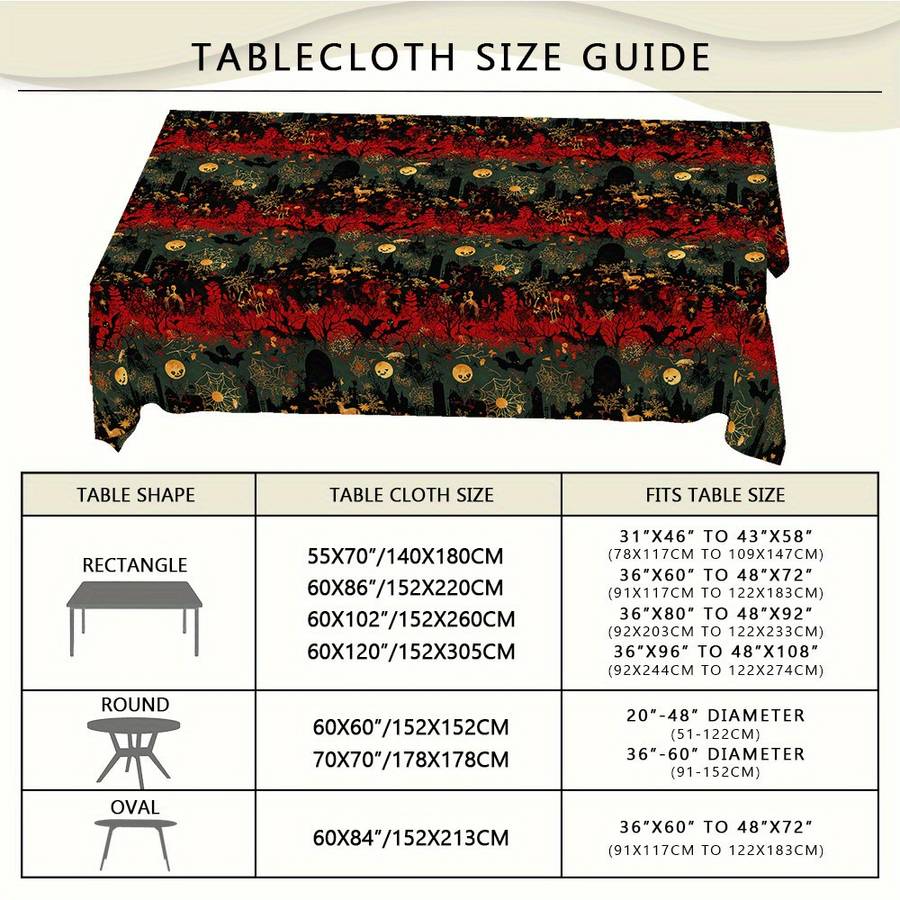 Halloween tablecloth decoration size Rectangle 139.7177.8cm
