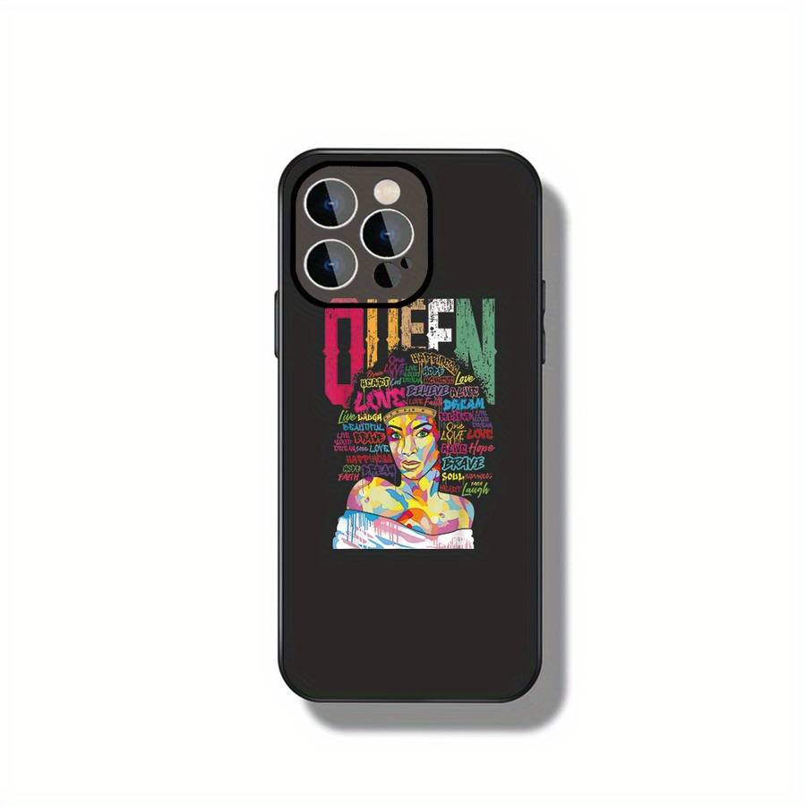 1Pc Black For iPhone 16 Colorful Graffiti Art Phone Case