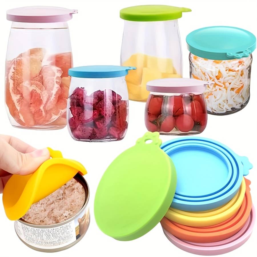Food Cover Items Random Color 5Pcs Can Lid