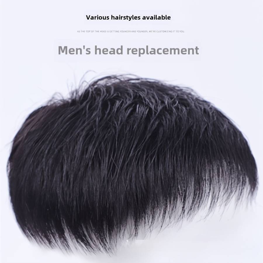 Black B Mens Wigs Hair Length 5.08Cm