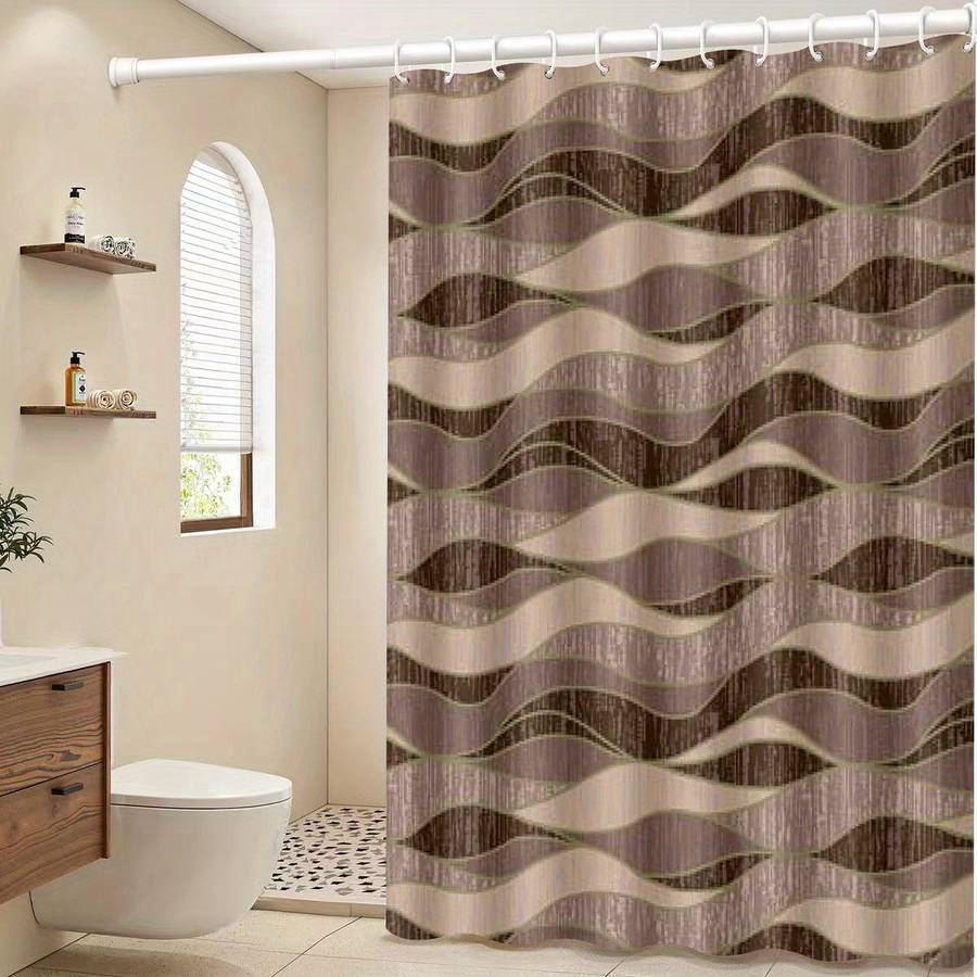 Waterproof Shower Curtain Color Brown Size 100X200 100.0Cm*200.0Cm