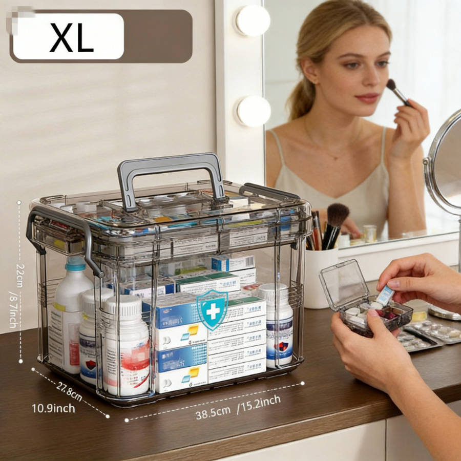 Antibacterial Box L Household Medical Transparent Storage Medicine Box Jfabf100Pc0996