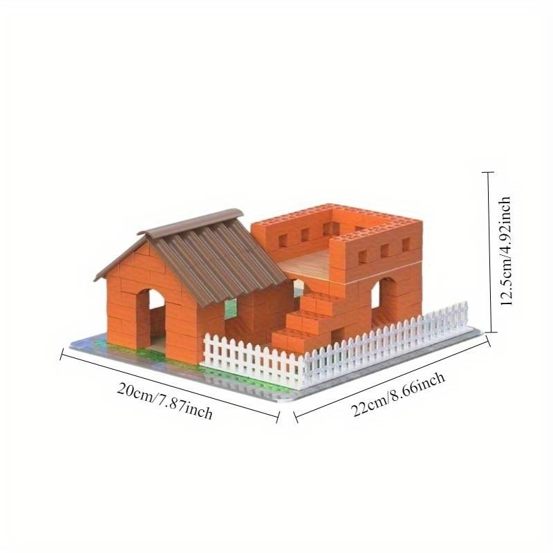 Building Toy Architectural Model Toy Set Color Farmer S Courtyard 186Pcs