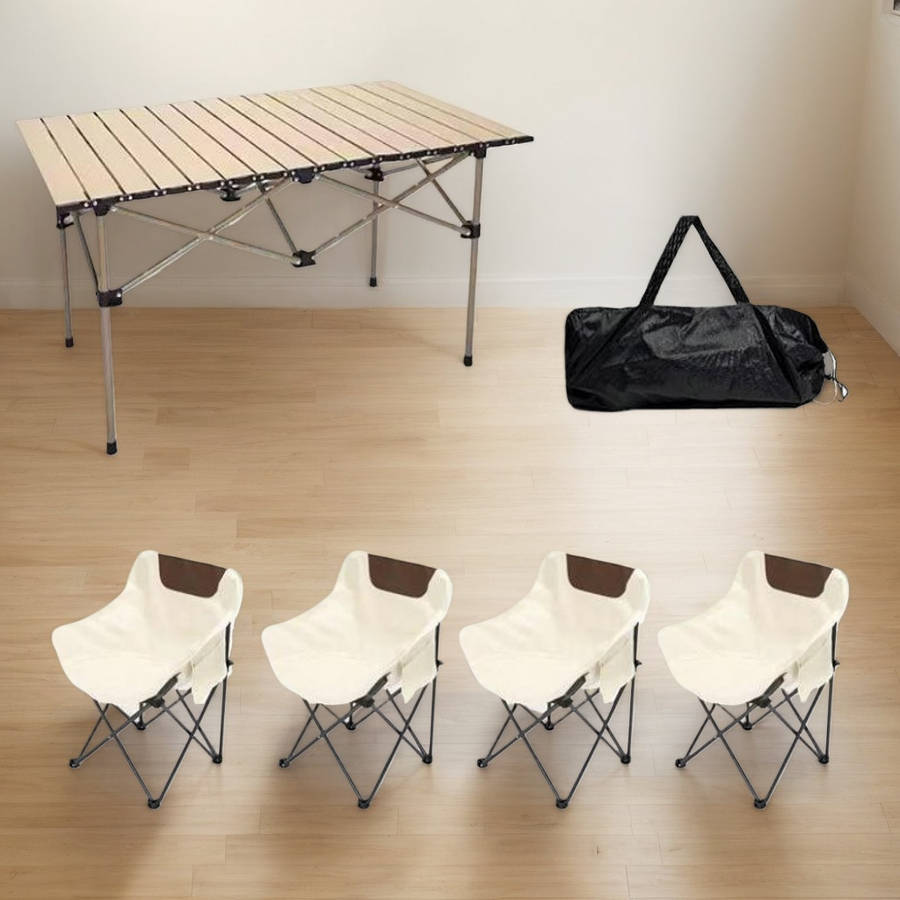 Outdoor Tables And Chairs Color Black 5Piece Set
