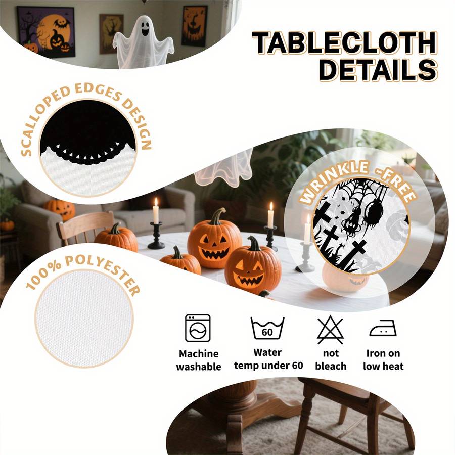 Halloween tablecloth decoration size Rectangle 60x86inch or 152x220cm