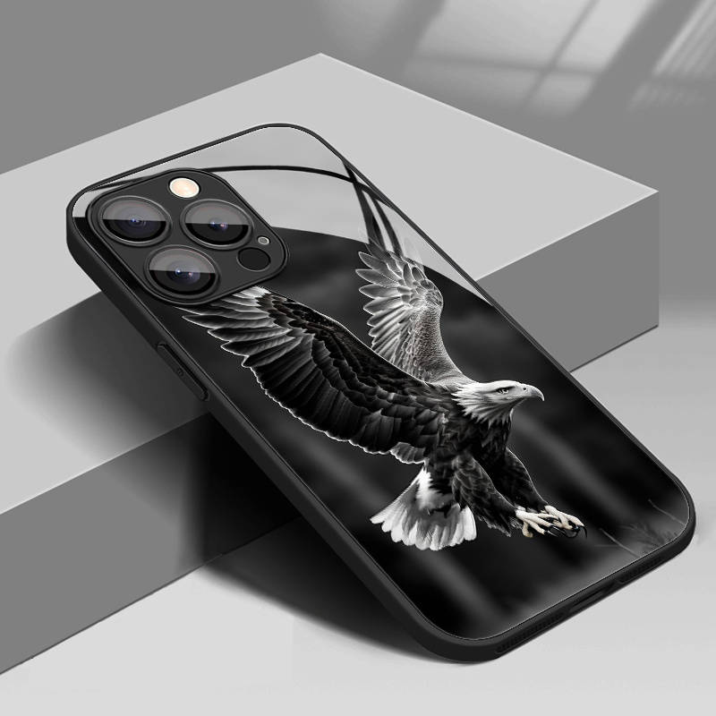 1Pc Mixed Color  For iPhone 12 Pro Max Black Eagle Pattern Phone Case