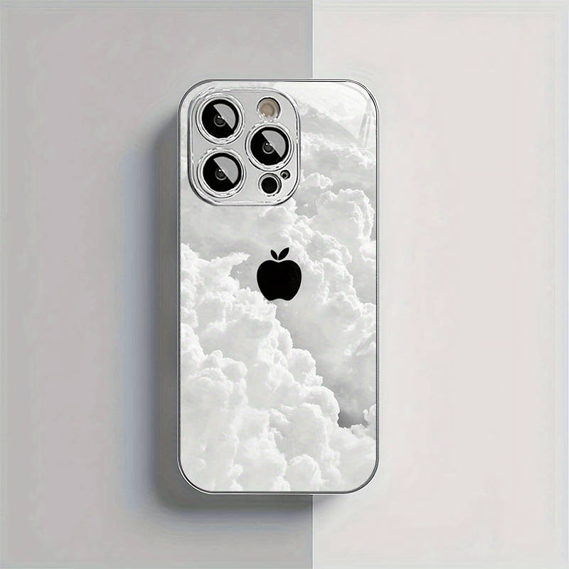 1Pc Silvery For iPhone 7 Plus 8 Plus White Cloud Apple Design Phone Case
