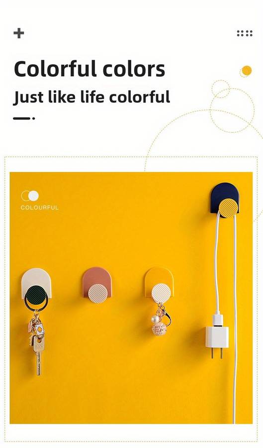Strong Adhesive Hooks For Keys And Clothes 4 Colors Set color 4 Color Suit
