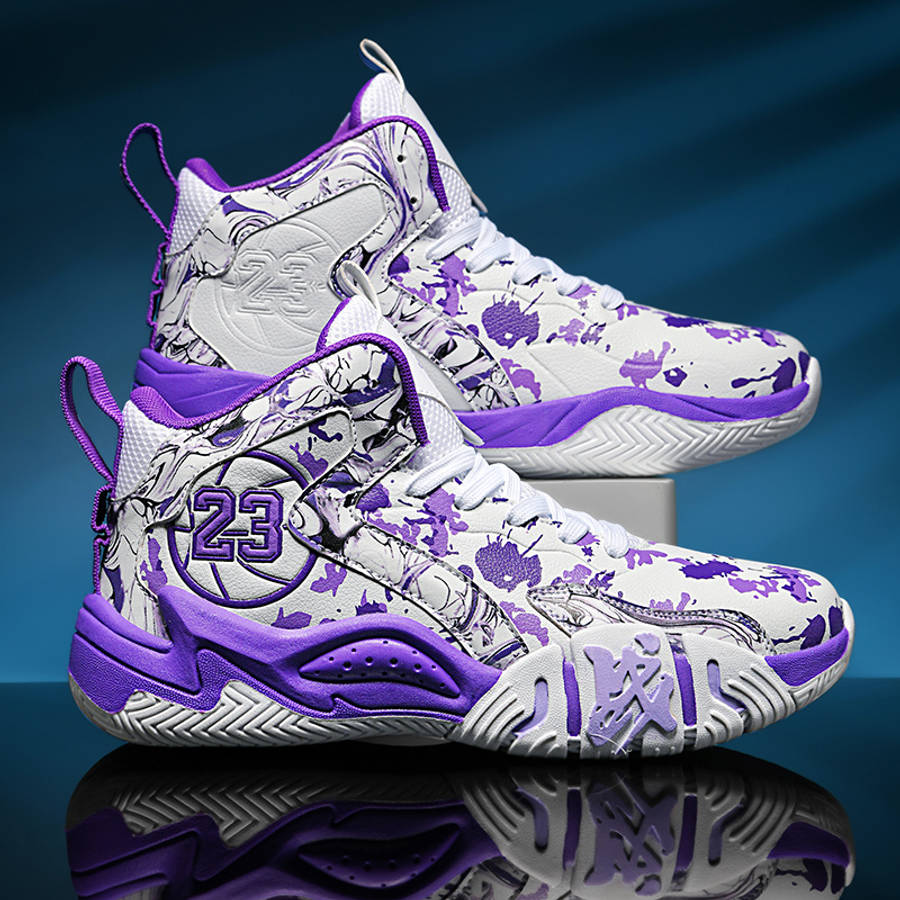 Basketball Shoes Color White Purple Sizeuk 7