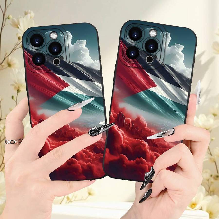 1Pc Black For iPhone SE Flag Pattern Phone Case
