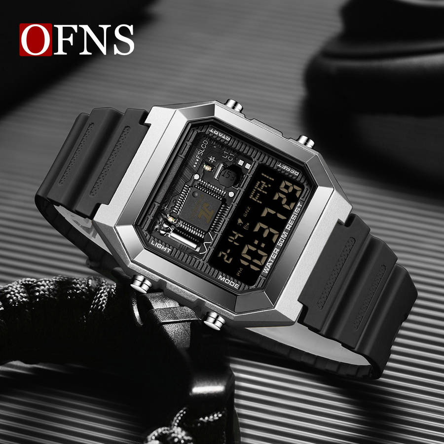 Classic Ofns Men Innovative Multifunctional Sports Watch With 5Atm Water