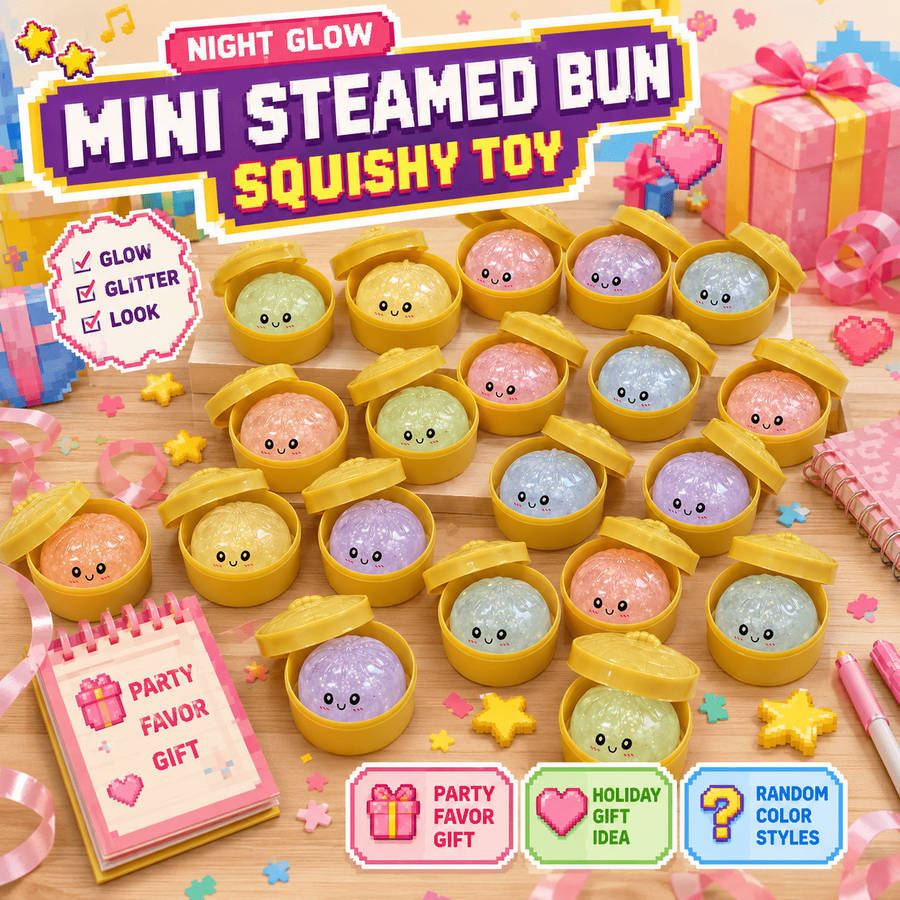 Squeezable Toys Color 2 Piece Set 1 Bun 1 Steamer Set Size Random Color Style