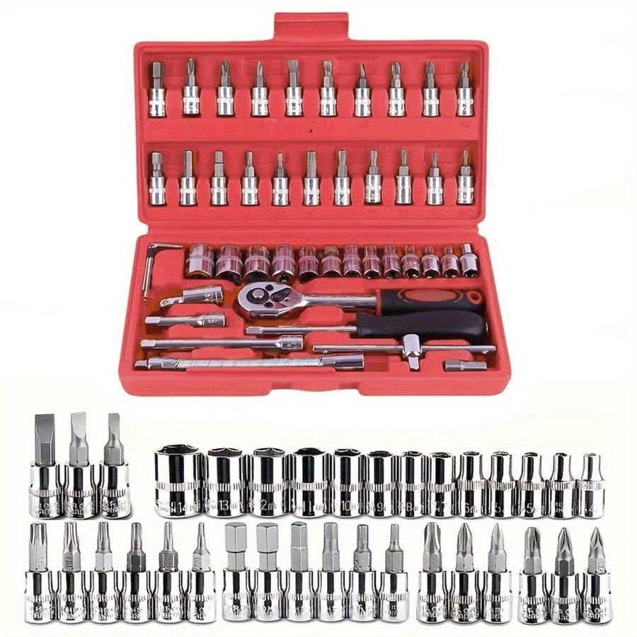 Screwdriver Bit Tool Set Color Wy041703 1 Size Red   46Pcs