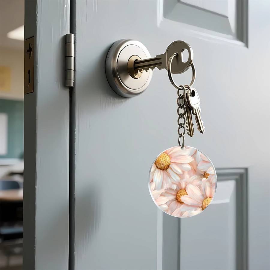 Minimalist Artistic Polished 97X1 97Inch Acrylic Round Keychains For Travel