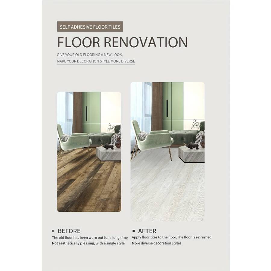 Self Adhesive Floor Stickers 60Cm*300Cm Brown Color