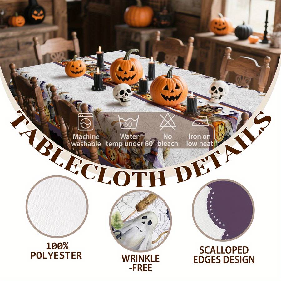 Halloween tablecloth decoration size Rectangle 60x86inch or 152x220cm