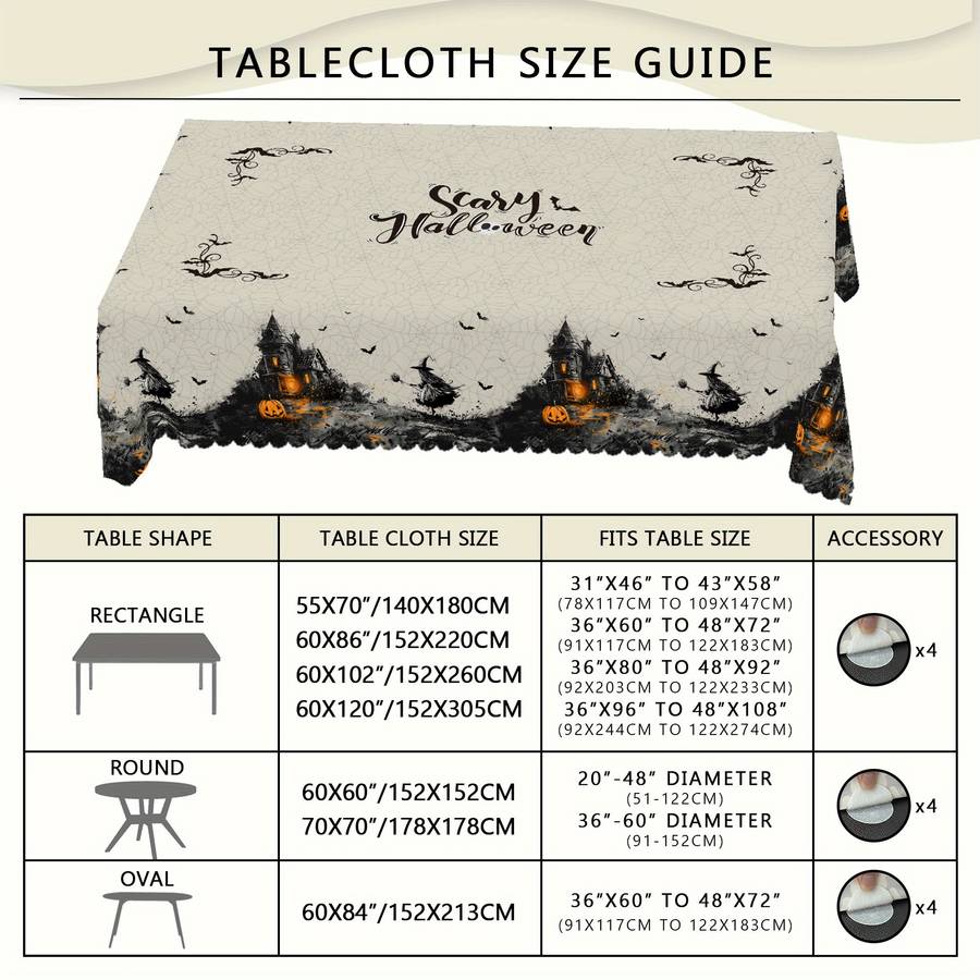 Halloween tablecloth decoration size Rectangle 152.4218.44cm