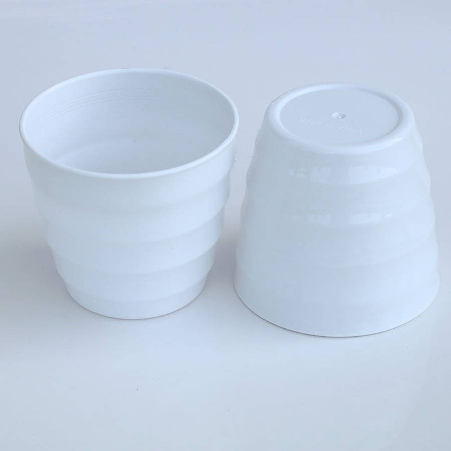 Flowerpot Color 6 Pieces Of White Corrugated Flower Pots