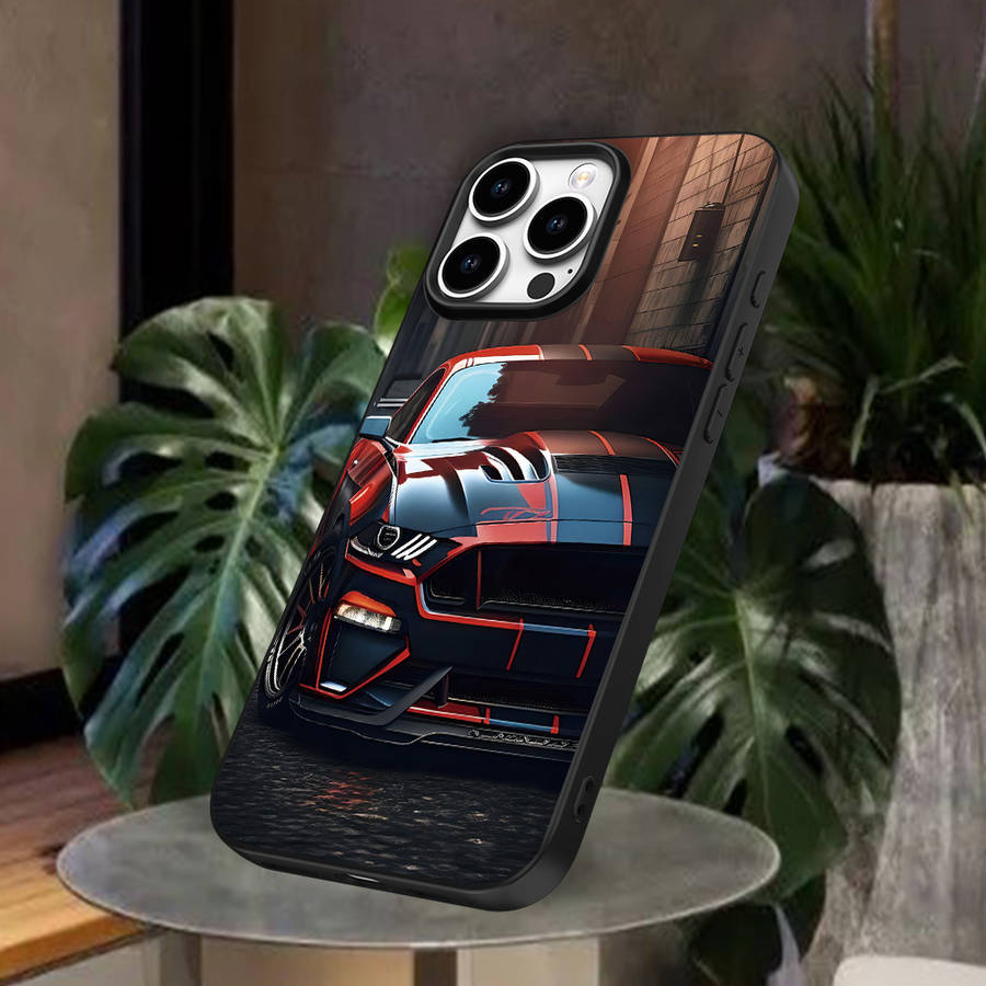1Pc Black For iPhone 11 Sports Car Pattern Phone Case