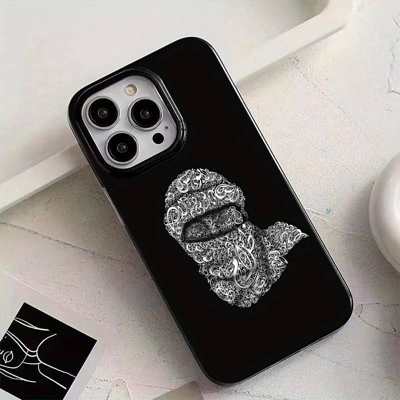 1Pc Black For iPhone 11 Pro Max Arabic Pattern Design Phone Case