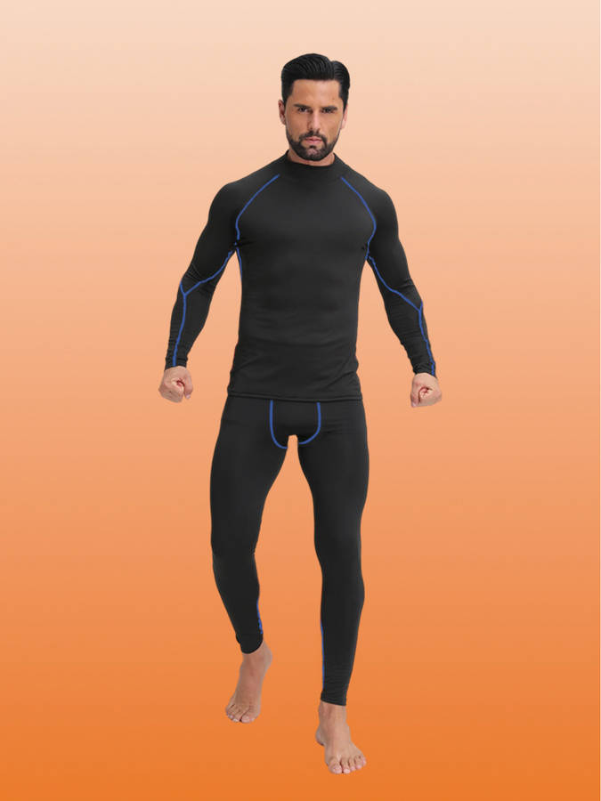 Thermal Underwear Color White Gray Line Sizem