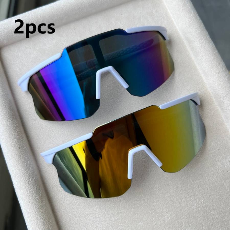 Cycling Glasses Color 2Pcs White Green Mercury White Orange Mercury 2Pairs