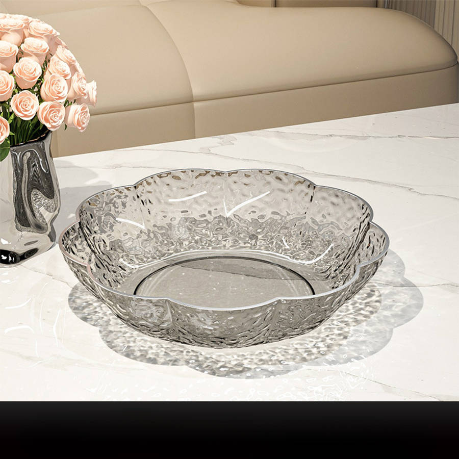 Bowl Color Silvery Edge Transparent Gray