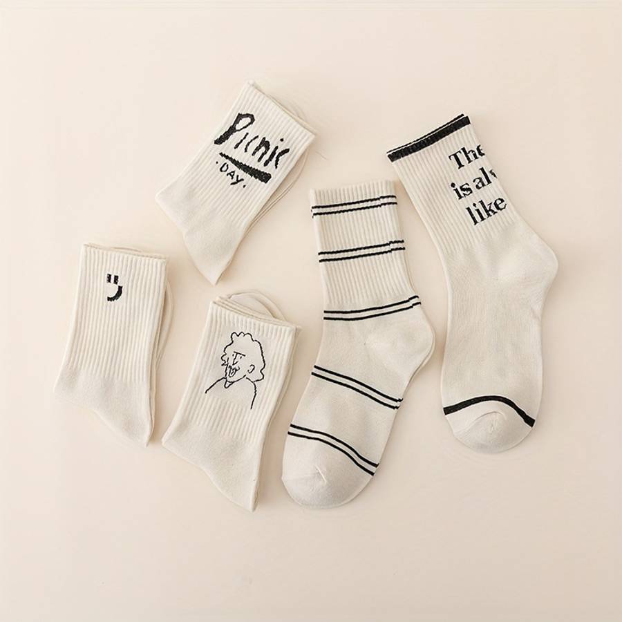 Women S Socks Color 5 Pairs To Mix And Match Size Onesize