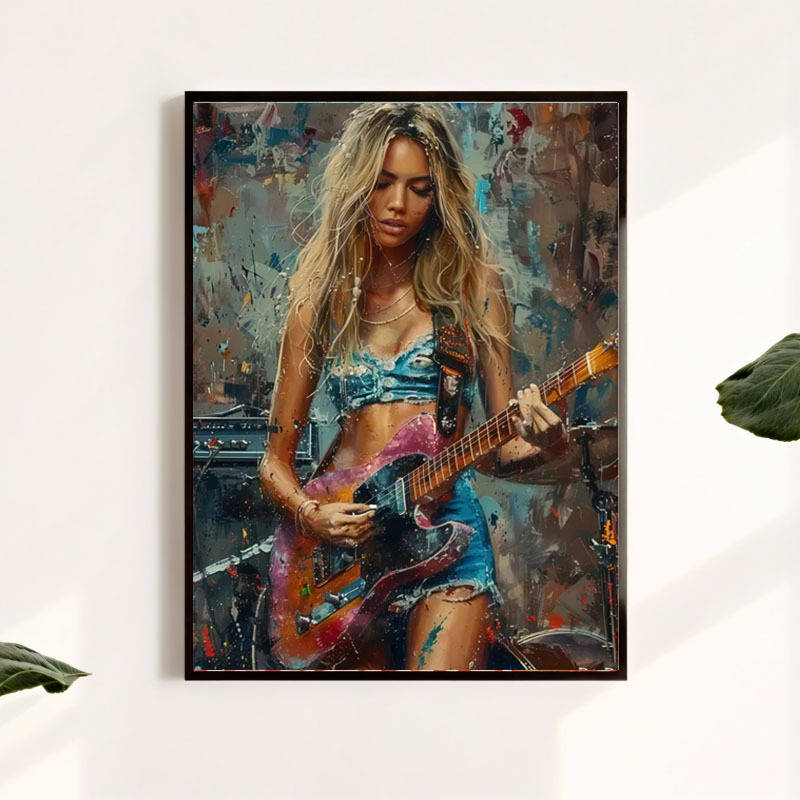 1pc  Vibrant Music-Themed Canvas Print 30.48x40.64cm Frameless High-Quality Wall Art Decor M