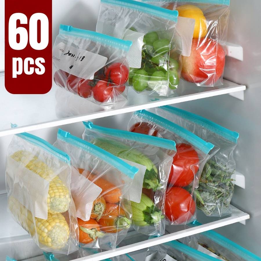 Food Storage Bags Quantity Buckle Type  60Pcs