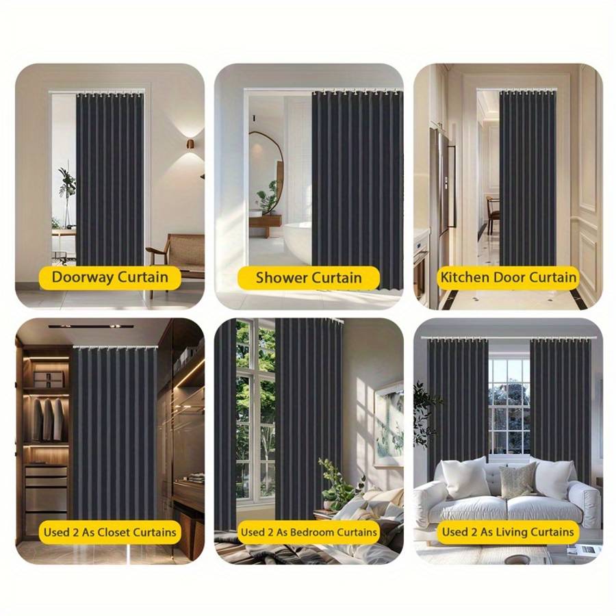Door Curtain Color Gray Size100X180Cm