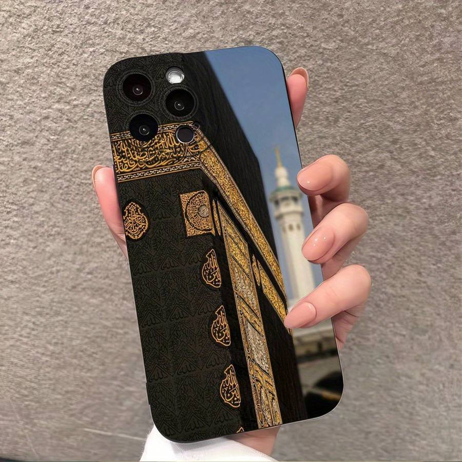 1Pc Black For iPhone 7 Plus 8 Plus Mecca Holy City Wall Phone Case
