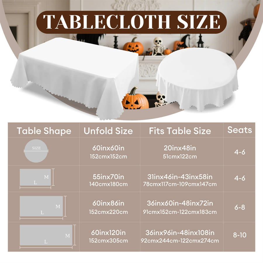 Halloween tablecloth decoration size Rectangle 60x86inch or 152x220cm