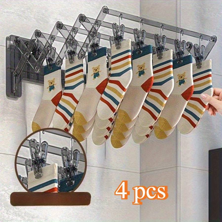 Clothes Rack Transparent White 4 Packs Of 40 Clips