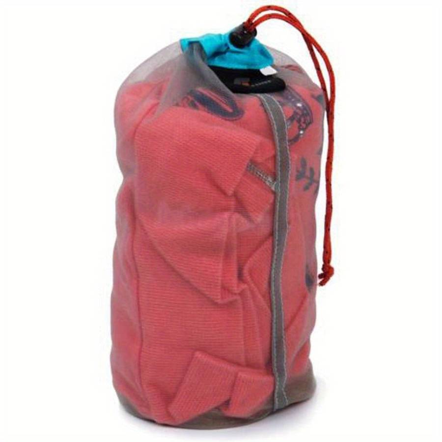 Laundry Outdoor Bag Ultralight Mesh Stuff Sack Camping Sports Drawstring