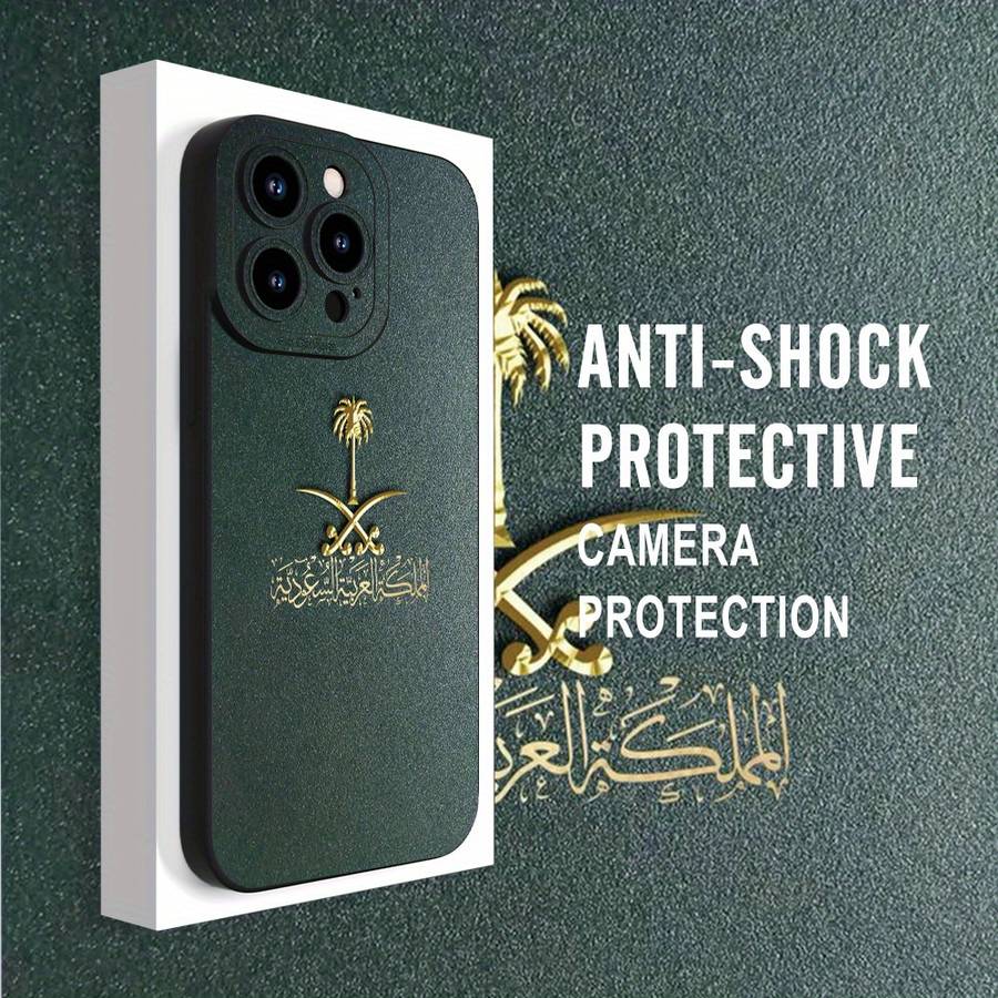 1Pc Black For iPhone 15 Pro Max Arabian Emblem Phone Case