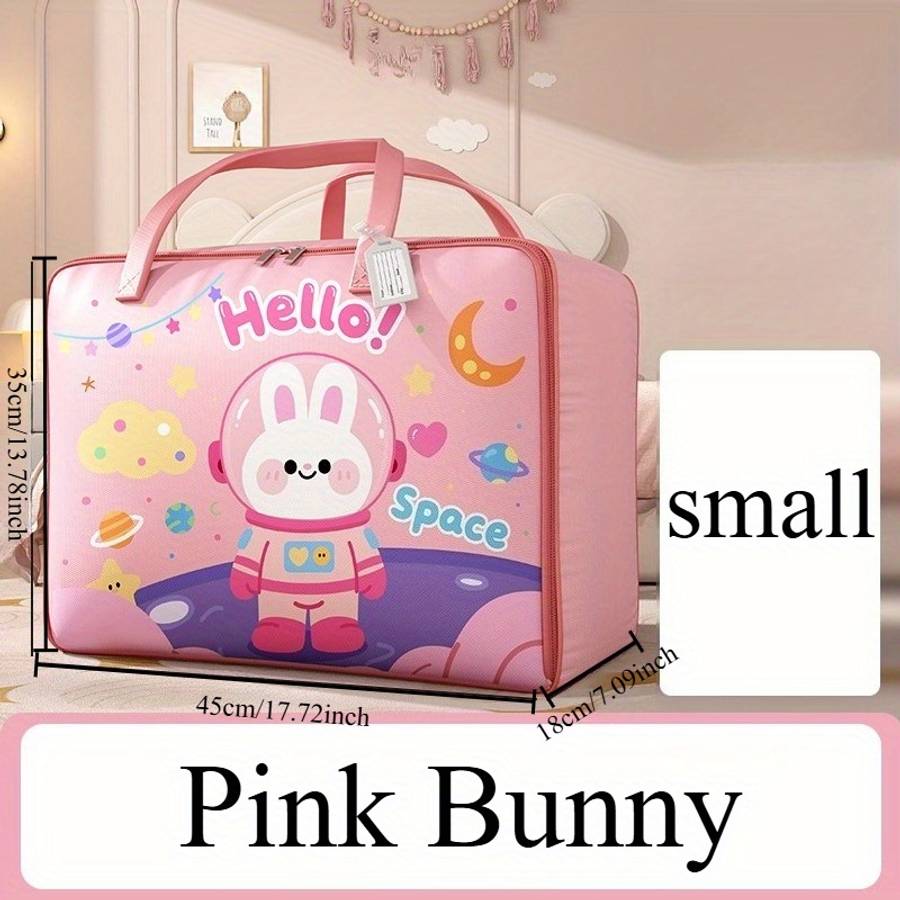 Luxury Grand Large Capacity Fabric Storage Bag Reinforced Handles Cute Cartoon D