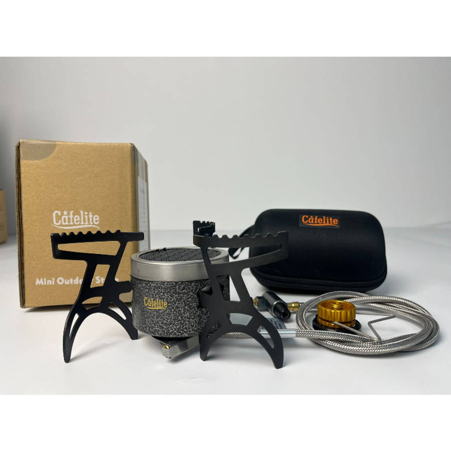 3 Portable Outdoor Gas Stove Windproof Camping Stove Press Power Ignition No