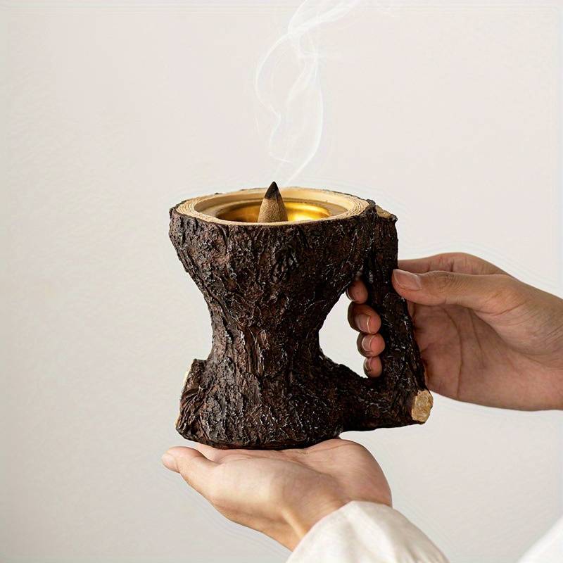 Incense Burner Color  Tree Bark Handle Incense Burner