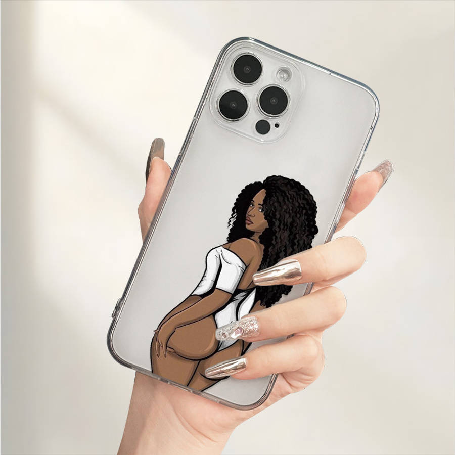 1Pc Transparent For iPhone 14 Plus Sexy Woman Back Phone Case