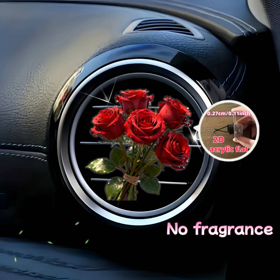 Car Interior Decor Style A Bouquet Of Red Roses