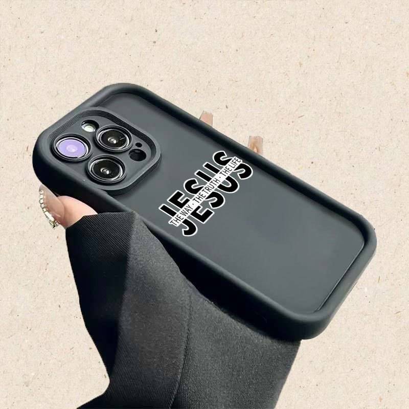 1Pc Black For iPhone 12 Pro Max Jesus Design Phone Case