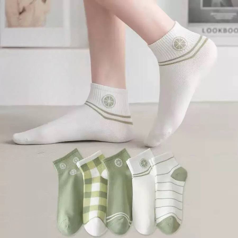 Women S Socks Color Lemon 5Pairs Size Onesize