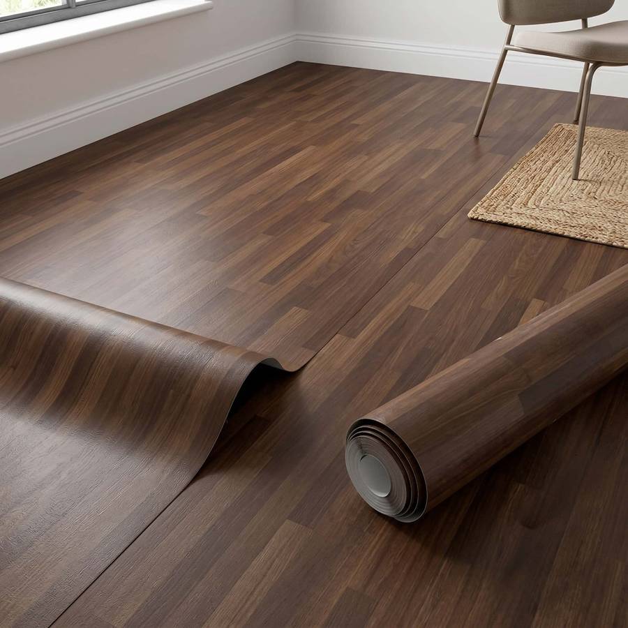 Self Adhesive Floor Stickers Parquet Walnut 40Cm*100Cm