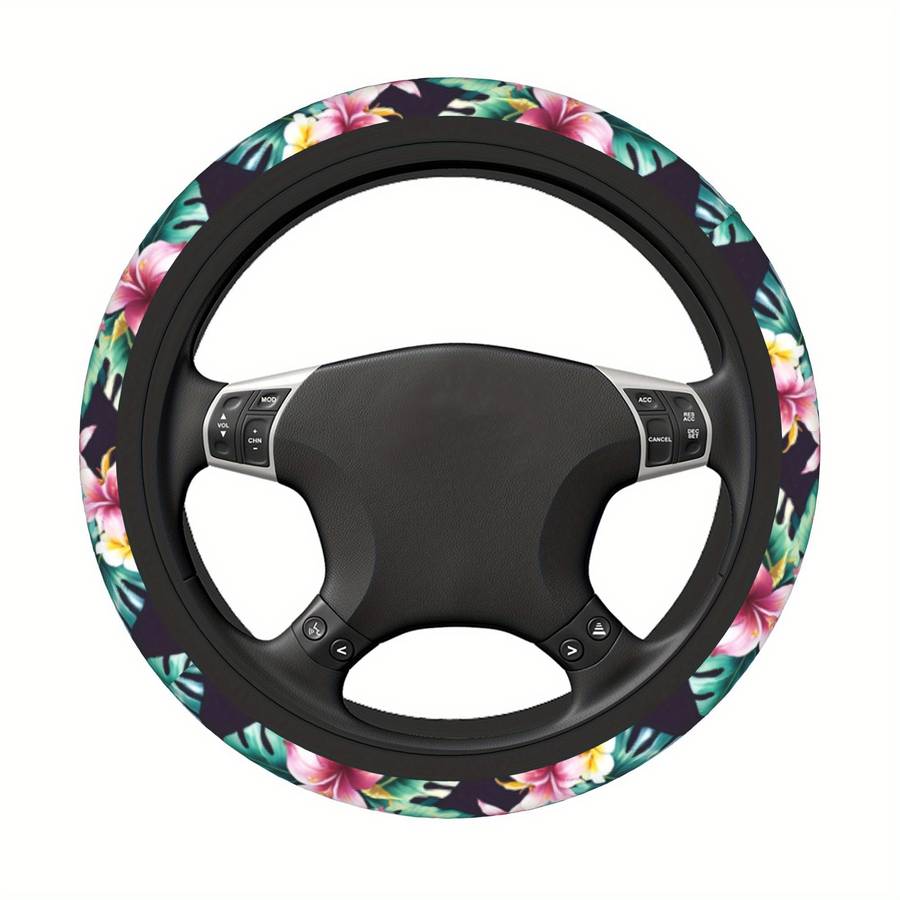 Car Steering Wheel Cover Black Size One Size